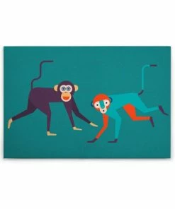 Leinwandbild AFFEN- Türkis - 90 X 60 Cm