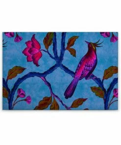 Leinwandbild PARADIESVÖGEL - Blau - 90 X 60 Cm