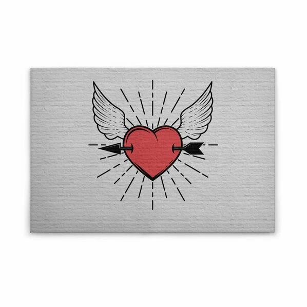 Leinwandbild TATTOO - Rot-schwarz - 90 X 60 Cm