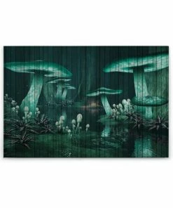 Leinwandbild - Grün - 90 X 60 Cm Leinwand Mit Fantasiewelt