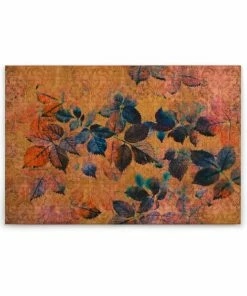 Leinwandbild FLORALDESIGN - Orange-blau - 90 X 60 Cm