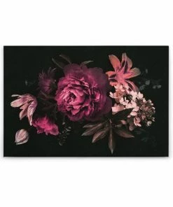 Leinwandbild BLÜTEN - Pink-schwarz - 90 X 60 Cm