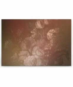 Leinwandbild PASTELLIGE BLUMEN - Rot - 90 X 60 Cm