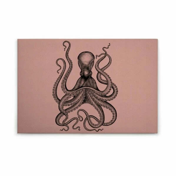 Leinwandbild KRAKE - Rosa-grau - 90 X 60 Cm