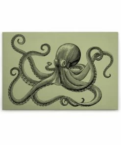 Leinwandbild KRAKE - Grün-schwarz - 90 X 60 Cm