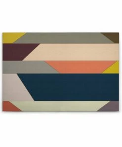 Leinwandbild GEOMETRISCHE MUSTER - Bunt-blau - 90 X 60 Cm