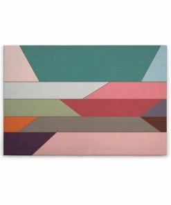 Leinwandbild GEOMETRISCHE MUSTER - Bunt-grün - 90 X 60 Cm