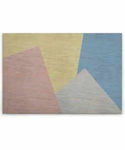 Leinwandbild GEOMETRISCHE MUSTER - Bunt-blau - 90 X 60 Cm