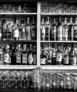 Leinwandbild COCKTAIL-BAR - Schwarz-weiß - 70 X 50 Cm