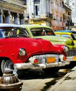 Leinwandbild KUBANISCHE AUTOS - Braun-rot - 70 X 50 Cm