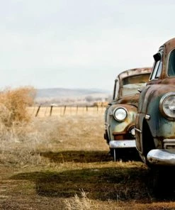 Leinwandbild OLDTIMER - Braun-beige - 70 X 50 Cm