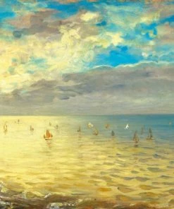 Leinwandbild MEER - Blau-beige - 70 X 50 Cm