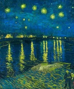 Leinwandbild STERNENNACHT ÜBER DER RHONE - Van Gogh - 70 X 50 Cm