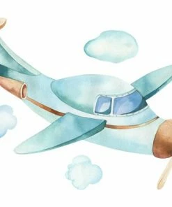 Leinwandbild FLUGZEUG - Braun-türkis - 70 X 50 Cm