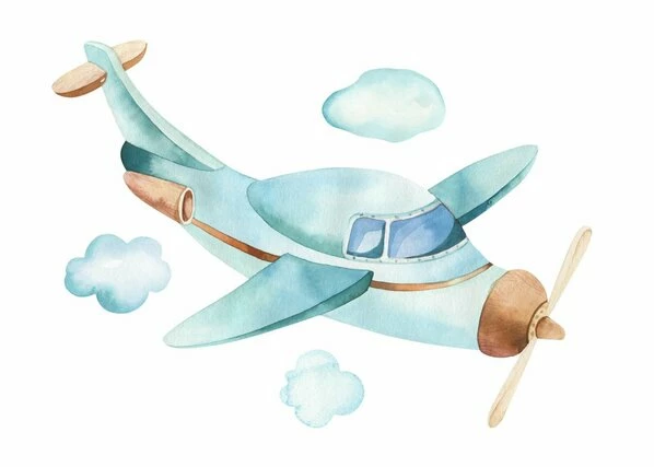 Leinwandbild FLUGZEUG - Braun-türkis - 70 X 50 Cm