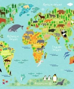 Leinwandbild TIERWELT - Blau-grün - 70 X 50 Cm