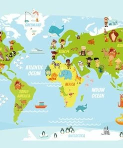 Leinwandbild KINDERWELT - Blau-grün - 70 X 50 Cm