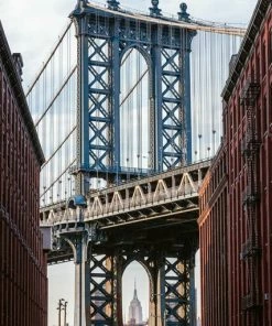 Leinwandbild BROOKLYN BRIDGE - Blau-braun - 70 X 50 Cm