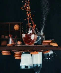 Leinwandbild VERKEHRT HERUM - Schwarz-orange - 50 X 70 Cm