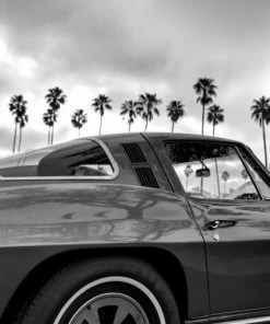 Leinwandbild OLDTIMER - Schwarz-weiß - 50 X 70 Cm