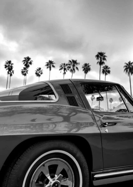 Leinwandbild OLDTIMER - Schwarz-weiß - 50 X 70 Cm