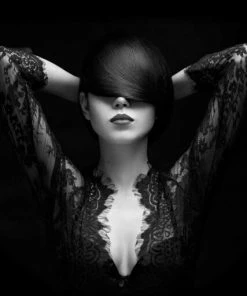 Leinwandbild LADY - Schwarz-weiß - 50 X 70 Cm