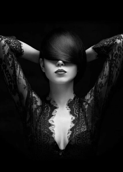 Leinwandbild LADY - Schwarz-weiß - 50 X 70 Cm