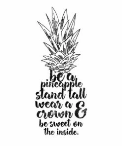 Leinwandbild BE A PINEAPPLE - Schwarz-weiß - 50 X 70 Cm