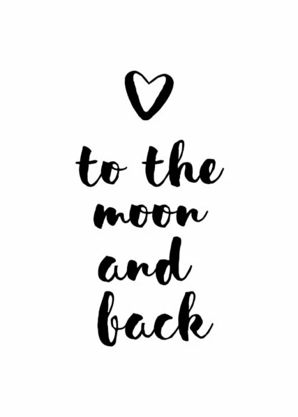 Leinwandbild TO THE MOON AND BACK - Schwarz-weiß - 50 X 70 Cm