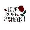 Leinwandbild LOVE IS ALL YOU NEED - Weiß-schwarz - 50 X 70 Cm