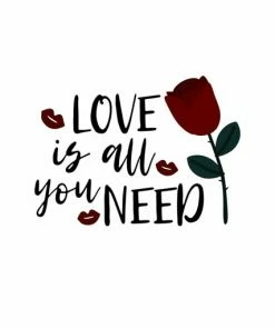 Leinwandbild LOVE IS ALL YOU NEED - Weiß-schwarz - 50 X 70 Cm