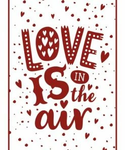 Leinwandbild LOVE IS IN THE AIR - Weiß-rot - 50 X 70 Cm