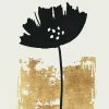 Leinwandbild SCHWARZE BLUME - Schwarz-gold - 50 X 70 Cm