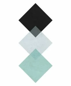 Leinwandbild SQUARES AQUA - Blau-schwarz - 50 X 70 Cm