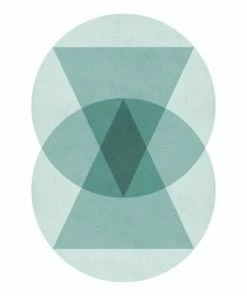 Leinwandbild KREISE UND DREIECKE - Blau - 50 X 70 Cm