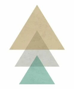 Leinwandbild DREIECKE - Blau-braun - 50 X 70 Cm