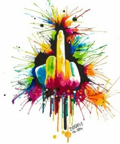 Leinwandbild FUCK THE SYSTEM - Weiß-bunt - 50 X 70 Cm