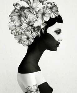 Leinwandbild MARIANNA - Schwarz-weiß - 50 X 70 Cm