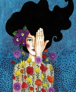 Leinwandbild LOOSING MEMORY - Blau-schwarz - 50 X 70 Cm