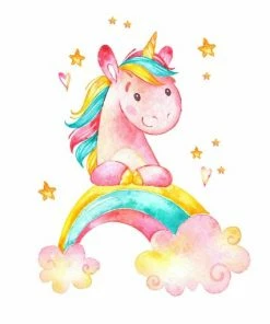 Leinwandbild EINHORN - Pink - 50 X 70 Cm