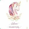 Leinwandbild BELIEVE IN UNICORNS - Weiß-pink - 50 X 70 Cm