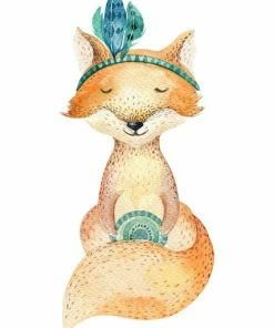 Leinwandbild GLÜCKLICHER FUCHS - Braun-blau - 50 X 70 Cm