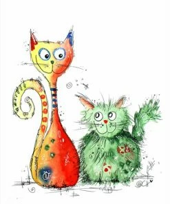 Leinwandbild BESTE FREUNDE - Grün-rot - 50 X 70 Cm