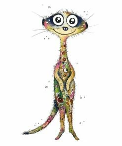 Leinwandbild ERDMÄNNCHEN - Braun-bunt - 50 X 70 Cm