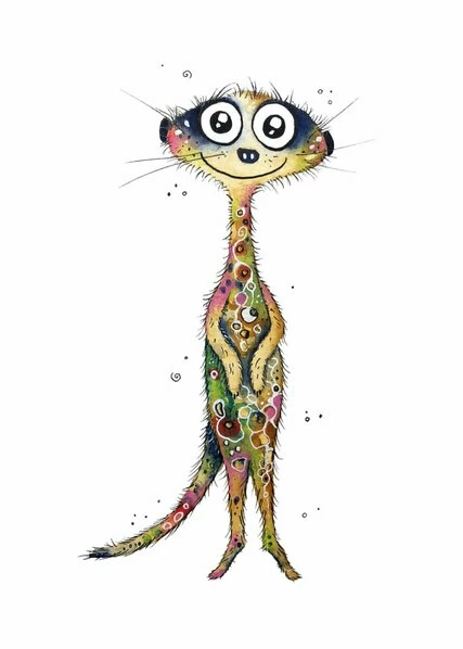 Leinwandbild ERDMÄNNCHEN - Braun-bunt - 50 X 70 Cm