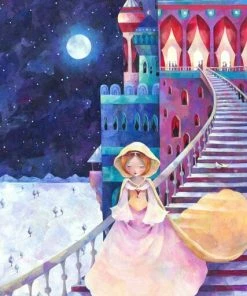 Leinwandbild ASCHENPUTTEL - Blau-pink - 50 X 70 Cm