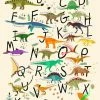 Leinwandbild DINO-ALPHABET - Schwarz-bunt - 50 X 70 Cm