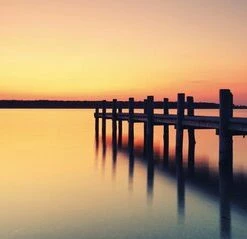 Leinwandbild BRÜCKE - Braun-orange - 100 X 40 Cm