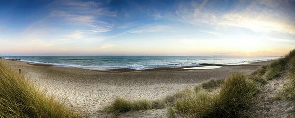 Leinwandbild STRANDPANORAMA - Blau-beige - 100 X 40 Cm