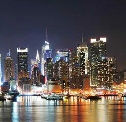 Leinwandbild NEW YORK SKYLINE - Blau-braun - 100 X 40 Cm